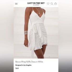 White Becca Wrap Ruffle Dress from Lucy in the Sky
